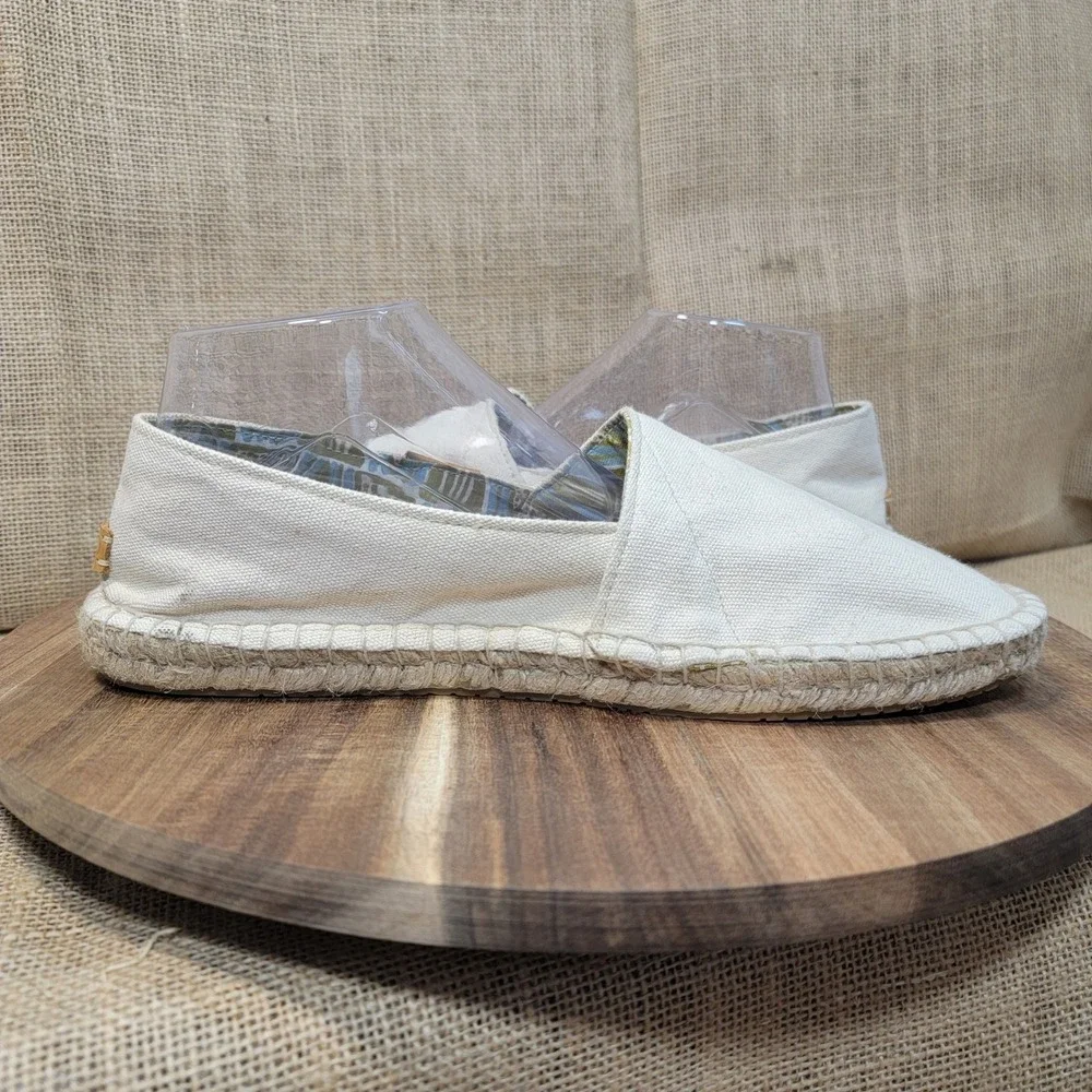 Ubuntu Espadrille Slip On Shoes Handmade in Kenya Beige‎ Beaded Women's Size 9M